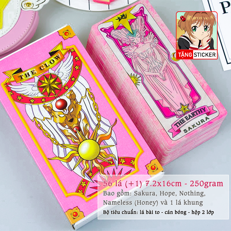 Bộ Bài Sakura Tiêu Chuẩn 57 Lá Màu Hồng Trong Thủ Lĩnh Thẻ Bài