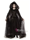 Trang Phục Nữ Phù Thủy Đen Có Choàng Voan Màu Đen