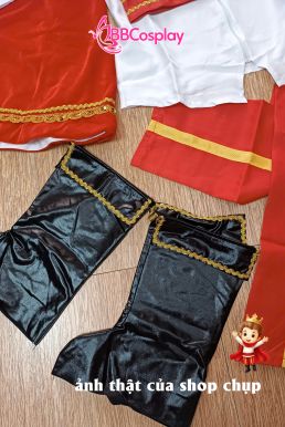 Trang Phục Hoàng Tử Anh Quốc Cho Bé - Áo Trắng Choàng Đỏ