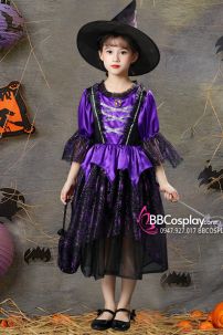 Đồ Cô Phù Thủy Bé Gái - Màu Tím