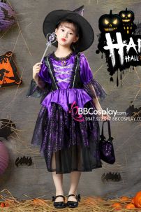 Đồ Cô Phù Thủy Bé Gái - Màu Tím