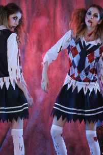 Quần Áo Nữ Sinh Zombie Hoá Trang Halloween