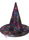 Nón Phù Thủy 1 Lớp Màu Đen Hình Mạng Nhện Cầu Vồng
