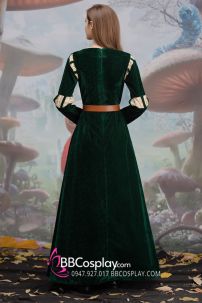 Đồ Merida - Nhung Xanh Rêu Phối Ren Tặng Kèm Thắt Lưng