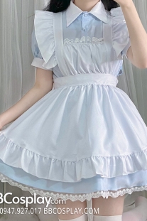 Đồ Nàng Hầu Maid Cổ Sơ Mi - Màu Xanh Dương