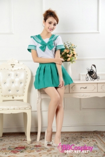 Đồng Phục Seifuku Nữ Sinh Giá Rẻ - Xanh Lá Tay Ngắn
