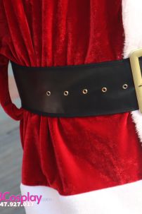 Bộ Trang Phục Ông Già Noel BIGSIZE- Đỏ Đậm Vải Nhung - Combo 9 Món
