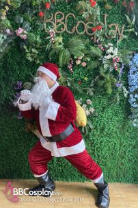Bộ Trang Phục Ông Già Noel BIGSIZE- Đỏ Đậm Vải Nhung