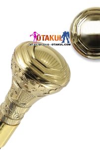 Gậy Quý Tộc Đầu Tròn Vàng Hoa Văn Tinh Tế Đẹp Mắt Tỉ Mĩ