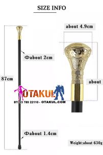 Gậy Quý Tộc Đầu Tròn Vàng Hoa Văn Tinh Tế Đẹp Mắt Tỉ Mĩ