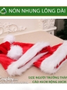 Nón Ông Già Noel Vải Nhung Viền Lông Dài