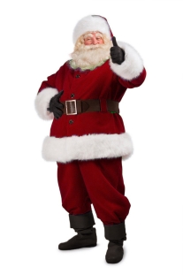 Bộ Đồ Ông Già Noel Siêu Cấp - Đỏ Đậm Vải Nhung (Đặt May)