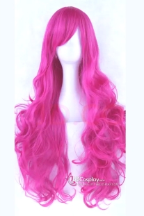 Tóc Giả Hồng Đậm Xoăn Dài 60Cm