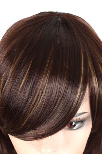 Tóc Giả Nâu Xoăn Móc Line Vàng 65Cm