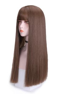 Tóc Giả Nâu Thẳng Mái Ngang 70Cm