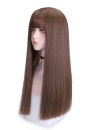Tóc Giả Nâu Thẳng Mái Ngang 70Cm
