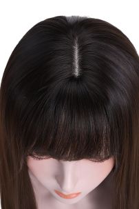 Tóc Giả Đen Mái Thưa Cúp Nhẹ 65Cm