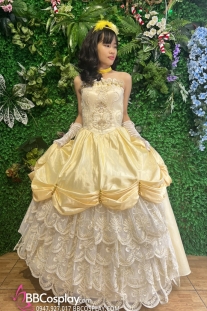 Trang Phục Dạ Tiệc Tiểu Thư Dạng Váy Cúp Ngực  - Màu Vàng