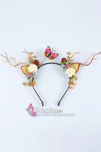 Cài Tóc Tinh Linh Rừng Hoa Trắng Và Bướm