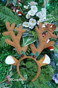 Cài Tóc Giáng Sinh Sừng Nai Màu Nâu - Mẫu Nỉ