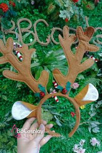 Cài Tóc Giáng Sinh Sừng Nai Màu Nâu - Mẫu Nỉ