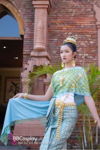Trang Phục Thái Lan Nữ Xanh Nhạt