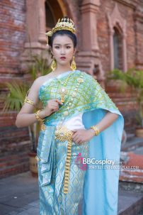 Trang Phục Thái Lan Nữ Xanh Nhạt