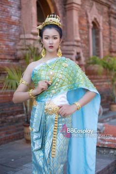Đồ Thái Lan Nữ Xanh Nhạt - Mẫu Cao Cấp