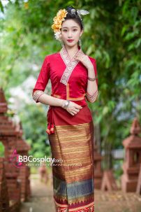 Trang Phục Đồ Thái - Vân Nam Nữ Mẫu Đỏ