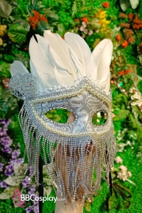 Mặt Nạ Lông Vũ Phượng Hoàng - Màu Trắng