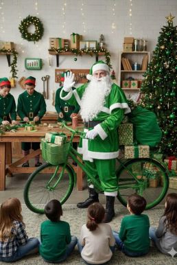 Bộ Ông Già Noel Xanh Lá Siêu Cấp Có Áo Choàng