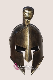 Nón Chiến Binh 300 Có Che Mặt Vàng Đồng