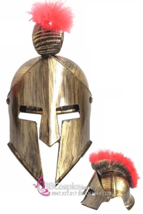 Mũ Chiến Binh 300 Che Mặt Lông Đỏ