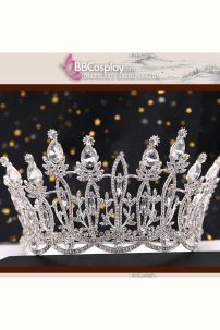 Vương Miện Nữ Hoàng Dáng Cao - Màu Bạc