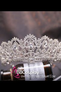 Vương Miện Tiara Bạc Trắng Mẫu Tròn