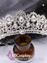 Vương Miện Tiara Bạc Trắng Mẫu Tròn