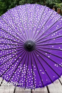 Dù Nghệ Thuật Wagasa Nhật Bản Tím Cánh Hoa