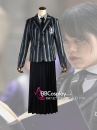 Đồ Wednesday - Đồng Phục Nữ Sinh Vest Đen Sọc Váy Đen - Wednesday 2022