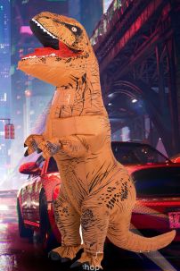 Quạt Và Hộp Pin Khủng Long Bạo Chúa Bơm Hơi