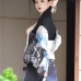Áo Yukata Mùa Hè Nền Đen Tặng Kèm Thắt Lưng