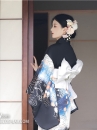 Áo Yukata Mùa Hè Nền Đen Tặng Kèm Thắt Lưng
