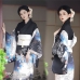 Áo Yukata Mùa Hè Nền Đen Tặng Kèm Thắt Lưng