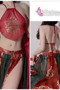 Đồ Cổ Trang Sexy Gợi Cảm Phong Cách Đôn Hoàng Phi Thiên Xanh Đỏ