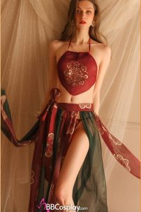 Đồ Cổ Trang Sexy Gợi Cảm Phong Cách Đôn Hoàng Phi Thiên Xanh Đỏ