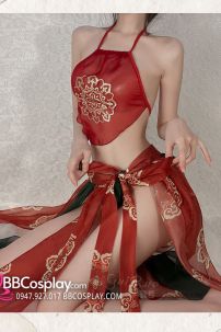 Đồ Cổ Trang Sexy Gợi Cảm Phong Cách Đôn Hoàng Phi Thiên Xanh Đỏ
