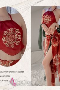 Đồ Cổ Trang Sexy Gợi Cảm Phong Cách Đôn Hoàng Phi Thiên Xanh Đỏ