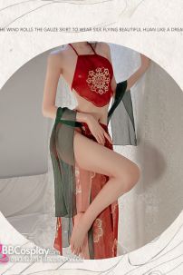 Đồ Cổ Trang Sexy Gợi Cảm Phong Cách Đôn Hoàng Phi Thiên Xanh Đỏ