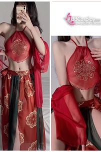 Đồ Cổ Trang Sexy Gợi Cảm Phong Cách Đôn Hoàng Phi Thiên Xanh Đỏ