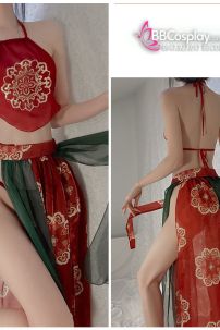 Đồ Cổ Trang Sexy Gợi Cảm Phong Cách Đôn Hoàng Phi Thiên Xanh Đỏ