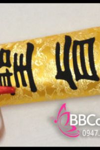 Thánh Chỉ Gấm Vàng In Song Long Kèm Chữ Thánh Chỉ - Màu Vàng
